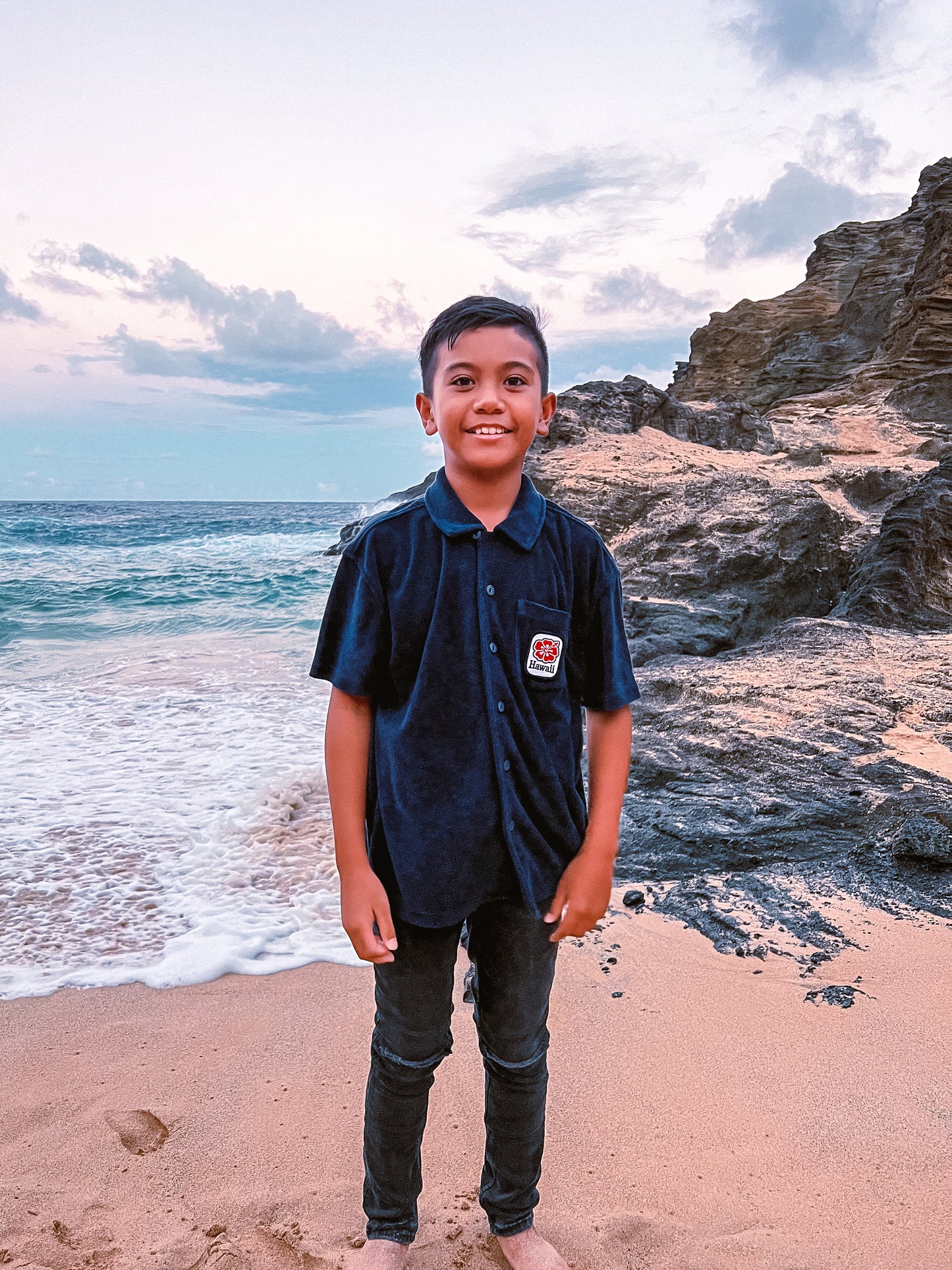 Hawaii Terry Button Down Shirt